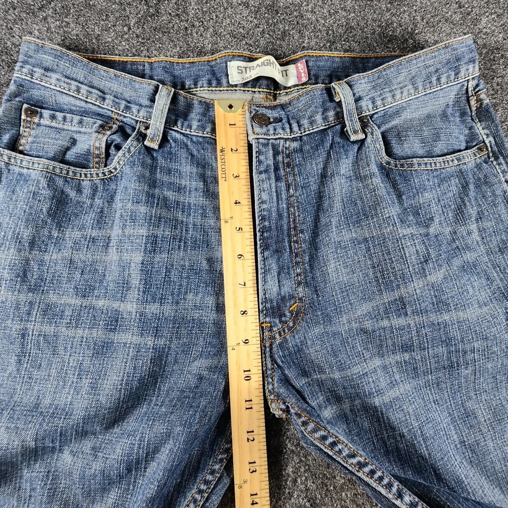 Levis 505 Regular Straight Fit Jeans‎ Mens 36x32 Blue Mid Rise Dark Wash Denim